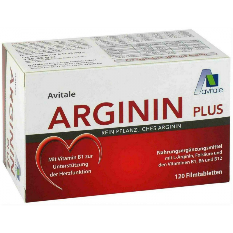 Arginin plus Vitamin B1+B6+B12+Folsäure 120 Filmtabletten