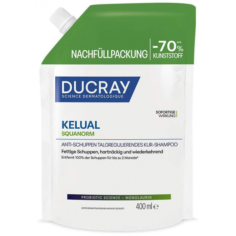 Ducray Kelual Squanorm Anti-Schuppen Shampoo fettige Schuppen Refill 400 ml