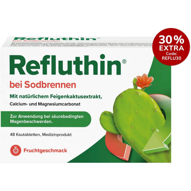 Refluthin Kautabletten Fruchtgeschmack 48 Stück