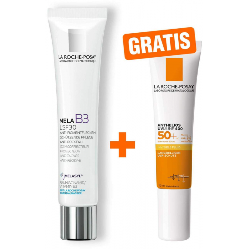 La Roche Posay Mela B3 LSF30 40 ml Creme + gratis Invisible Fluid UVMune 400 LSF50+ 15 ml
