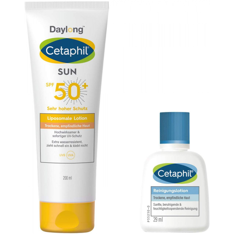 Cetaphil Sun Daylong SPF 50+ liposomale Lotion 200 ml + gratis Cetaphil Reinigungslotion 29 ml