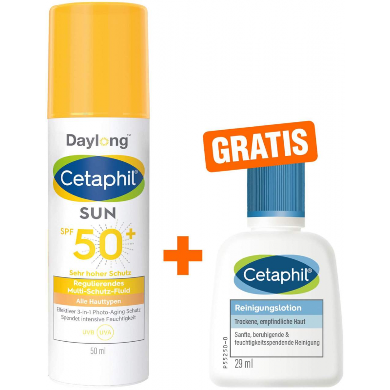 Cetaphil Sun Daylong SPF 50+ regulierendes MS - Fluid Gesicht 50 ml + gratis Cetaphil Reinigungslotion 29 ml
