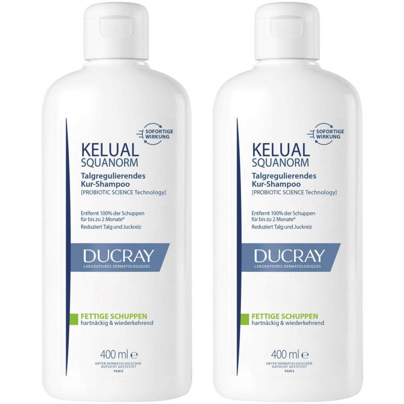 Ducray Kelual Squanorm fettige Schuppen 2 x 400 ml Shampoo