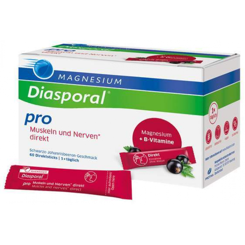 Magnesium Diasporal Pro Muskeln und Nerven direkt Direktgranulat 60 Sticks
