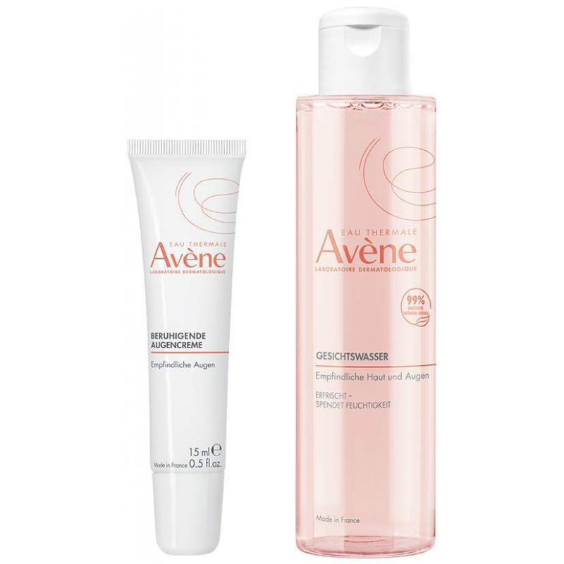 Avene Gesichtswasser 200 ml + Avene Beruhigende Augencreme 15 ml